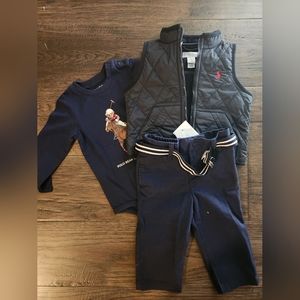 RL Polo Outfit - Vest, Onesie and Pants